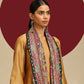 Model is wearing the Gulzar Kalamkari Pashmina stole from Shaza.