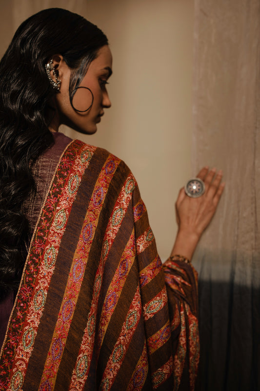 Pashmina Jama Thread Embroidery Shawl