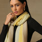 Model is wearing a Pardah stole by Shaza in lemon yellow.